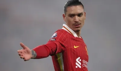 Darwin Núñez, delantero uruguayo del Liverpool. 