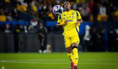 Jhon Jáder Durán durante el partido del Al Nassr contra Al Ettifaq.