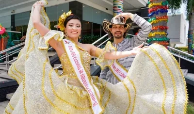 Stefania Novoa y Andrés Acevedo, Reina y Rey Momo del Carnaval de Barranquilla en Canadá.