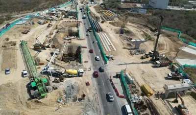 Avances del intercambiador vial en la Circunvalar. 