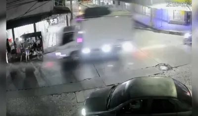 Momento del accidente en la calle 26 con carrera 14.