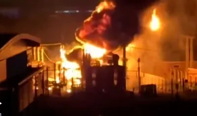 Momento del incendio.