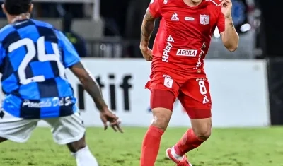 Juan Fernando Quintero durante el encuentro contra Chicó.