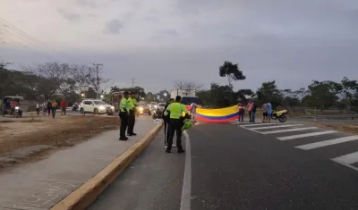 El bloqueo en Sabanagrande.