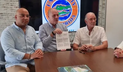 Jesús León Insignares, Director de la C.R.A. / Delegado de la Universidad de la Florida / Eduardo Verano, Gobernador del Atlántico