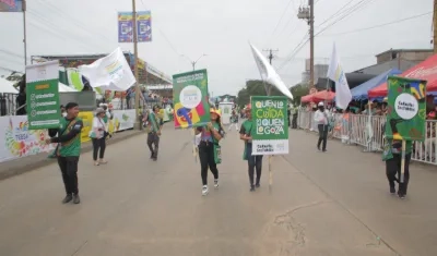 La banda Eco Verde durante la Batalla de Flores.