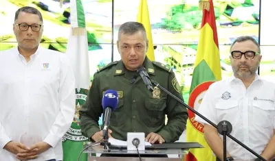 General Edwin Urrego, comandante de la Policía Metropolitana de Barranquilla. 