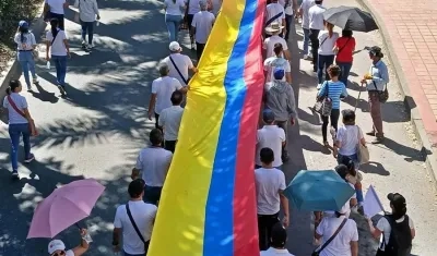Colombianos durante una manifestación en Ocaña, Norte de Santander. 