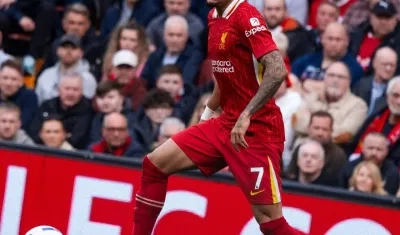Luis Díaz en un partido con Liverpool esta temporada.