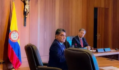 Gregorio Eljach , en reunión en la Corte Suprema de Justicia.