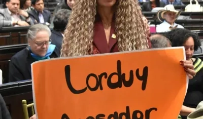 Ingrid Aguirre en el Congreso este miércoles.