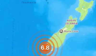 El fuerte sismo se presentó en la parte sur de Nueva Zelanda. 
