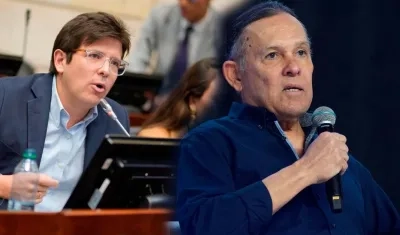 Los senadores de oposición Miguel Uribe y Efraín Cepeda. 