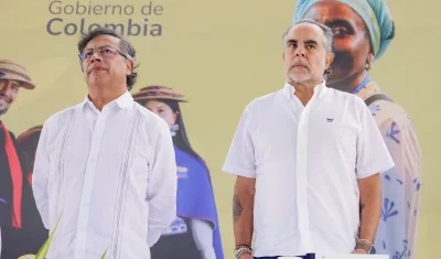 El Presidente Gustavo Petro y el Ministro del Interior, Armando Benedetti.