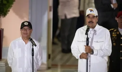 Gustavo Petro y Nicolás Maduro.