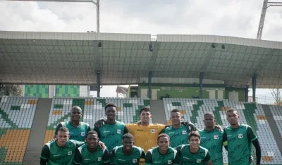 Alineación titular del Deportes Quindío en amistoso en enero del presente año.