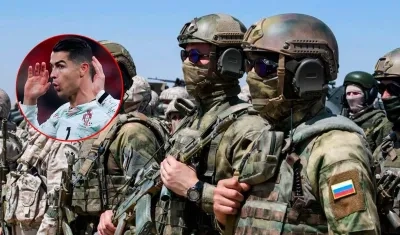 Soldados rusos y Cristiano Ronaldo.