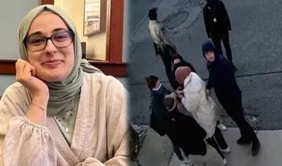 La estudiante Rumeysa Ozturk y el momento de la captura.