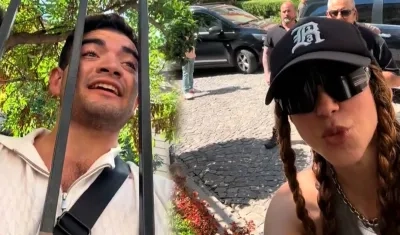 Shakira junto a su fanático a las afueras del hotel Four Seasons, en Buenos Aires, Argentina.