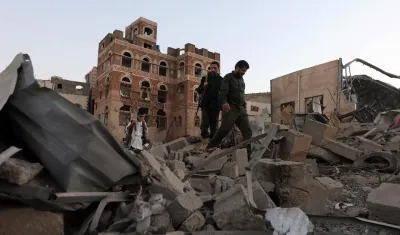 Ataques aéreos estadounidenses en Sana'a, Yemen.