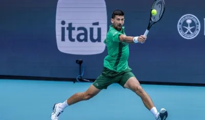 Novak Djokovic durante el partido.