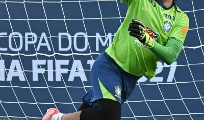 Alisson Becker, portero de Brasil, y compañero de Luis Díaz en el Liverpool. 
