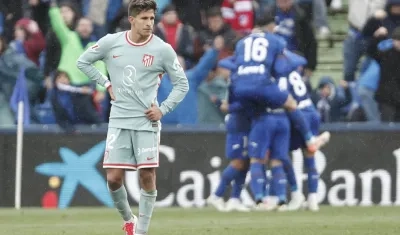 La tristeza de Giuliano Simeone tras el segundo gol del Getafe. 