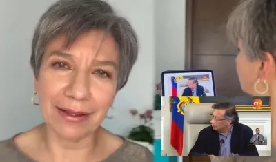 Claudia López, exalcaldesa de Bogotá, durante su respuesta al presidente Petro. 