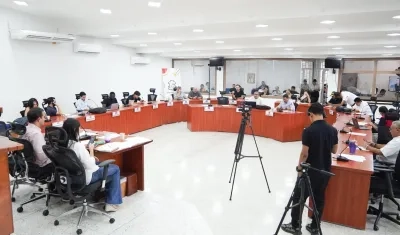 Aspecto de la sesión ordinaria en el Concejo de Barranquilla. 