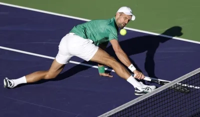 Novak Djokovic duramte su partido contra Botic Van de Zandschulp.