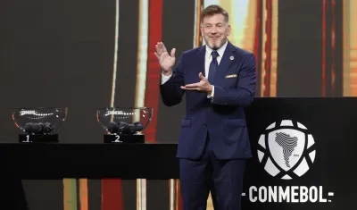 Alejandro Domínguez, presidente de la Conmebol, durante el sorteo de la Copa Libertadores y Sudamericana.