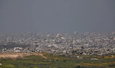 Escombros de edificios destruidos en el norte de la Franja de Gaza por los ataques de este martes.