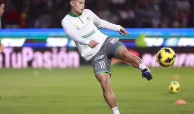 El colombiano James Rodríguez, jugador del León de México.