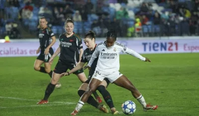 Linda Caicedo durante el partido del Real Madrid contra el Arsenal. 