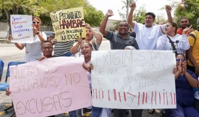 Aspecto de la protesta en el Cari Mental.