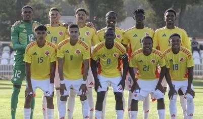 Selección Colombia sub-17 que debuta este viernes contra Chile. 