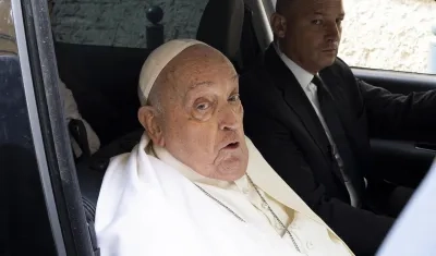El Papa Francisco tras su visita a la prisión de Regina Coeli en Roma.