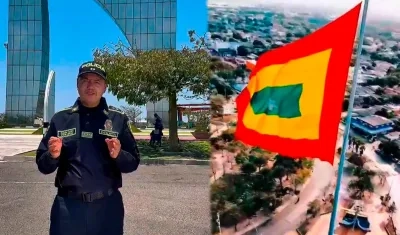 La Policía Metropolitana también se unió al cumpleaños de Barranquilla. 