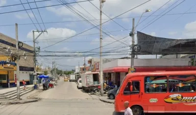 Aspecto de la carrera 13 con calle 109, sector donde está ubicado el negocio de tragamonedas. 