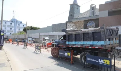 Imagen de las obras en la calle 72.