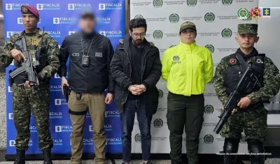Julián David Torres Moreno tras ser capturado en Bogotá. 