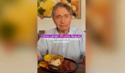 Carlos Lehder reapareció comiendo bandeja paisa.
