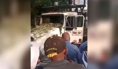 Una grúa que se movilizaba por el lugar resultó afectada.