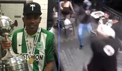 Instante del atraco en el local comercial en el que estaba Elkin Blanco.