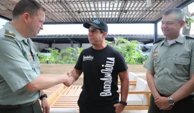 Alcalde Alejandro Char se reunión con el director de la Policía Nacional, Carlos Fernando Triana.