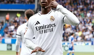 Eduardo Camavinga celebrando su gol.