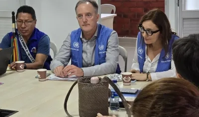 Scott Campbell, representante en Colombia de la Oficina del Alto Comisionado de la ONU para los Derechos Humanos, de visita en el Cauca.