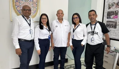 Reunión de los representantes de La Salle y el secretario de Cultura Juan Carlos Ospino.