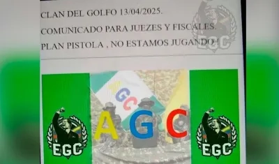 Panfleto contra una jueza y una fiscal en el departamento del Cesar. 
