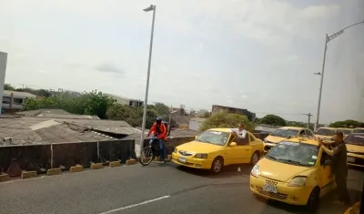 Paro de taxistas en Barranquilla.
